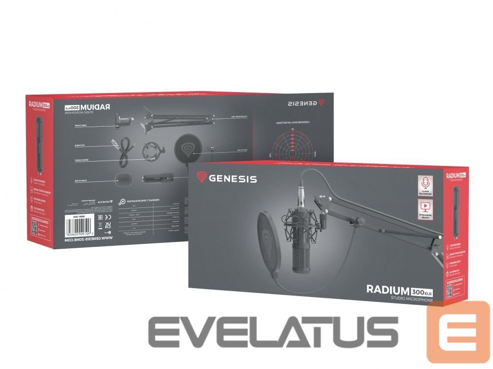Muu arvutitarvik Genesis Gaming Microphone Radium 300 Black, Wired