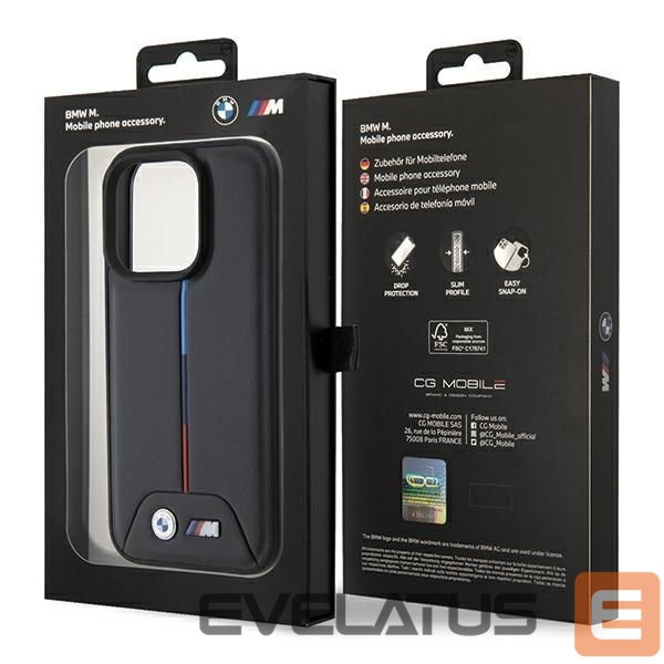 Tagakaaned BMW BMW Quilted Tricolor iPhone 15 Pro Case - Black