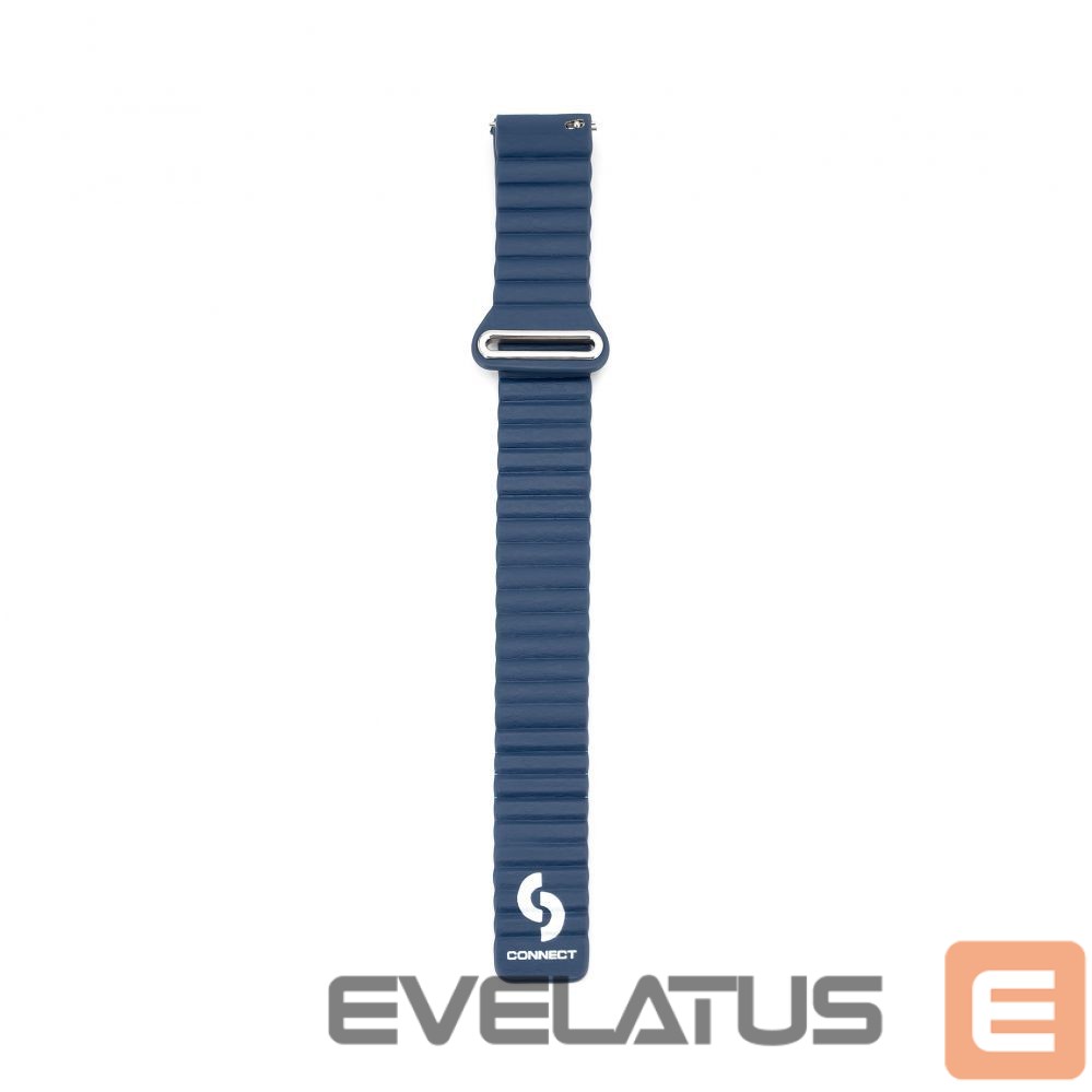 Rihm Connect 22mm Flat head Leather - Silicone Loop Magnetic Watch Strap (130mm M/L) Midnight Blue