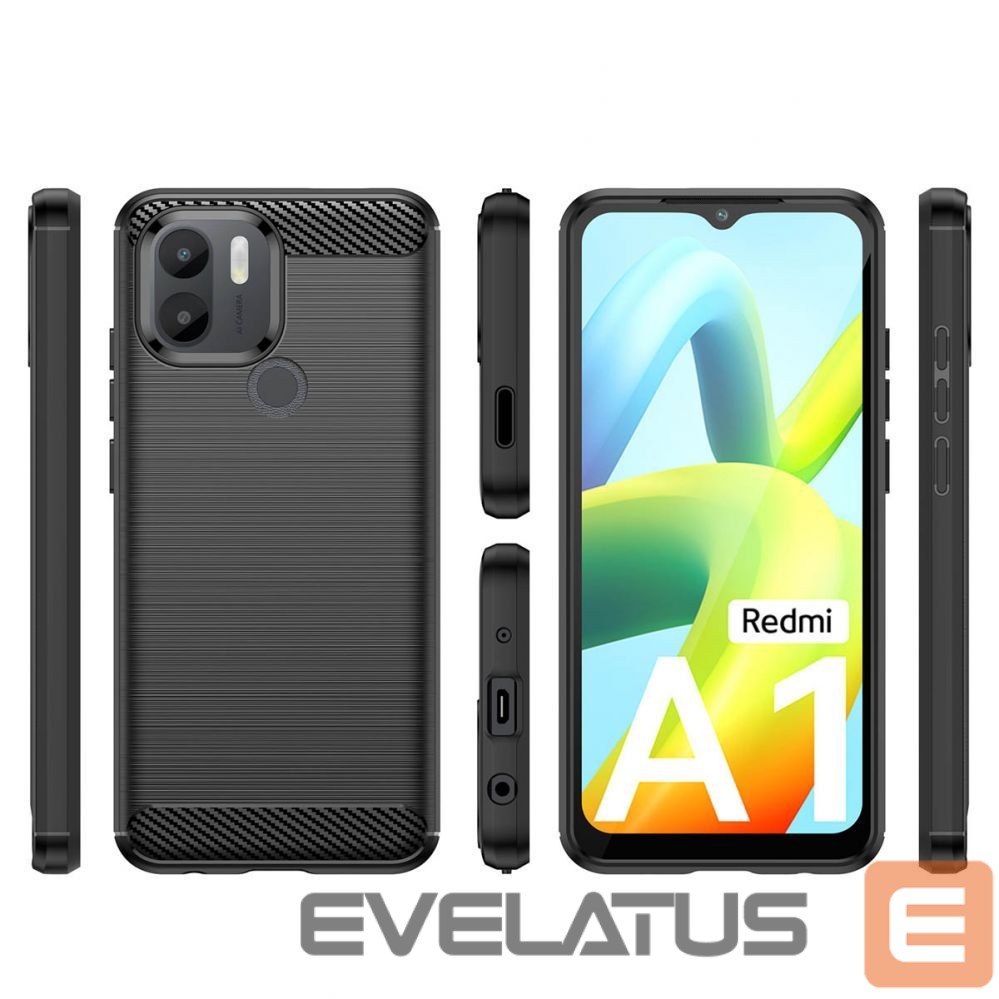 Tagakaaned Hurtel Carbon Case case for Xiaomi Redmi A1+ flexible silicone carbon cover black