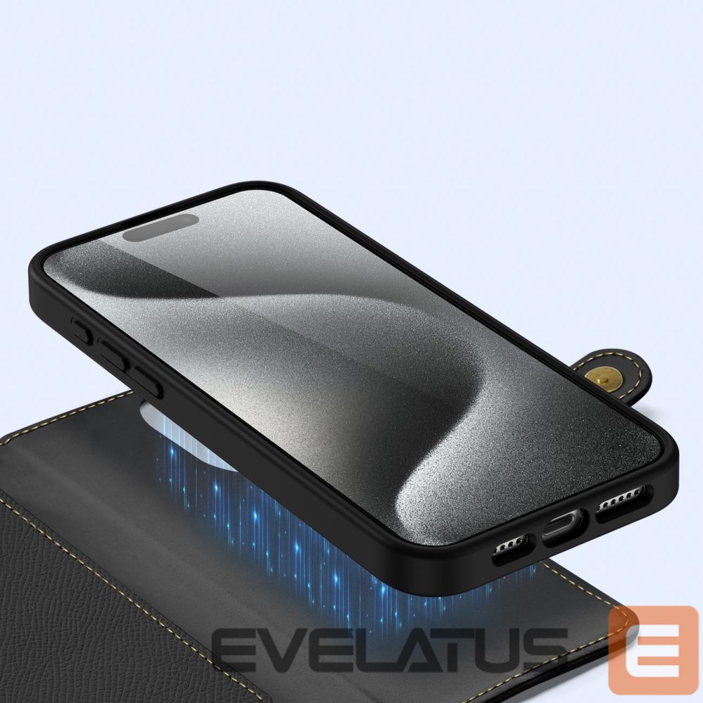 Tagakaaned Dux Ducis Dux Ducis Lawa Leather Case for iPhone 15 Pro - Black