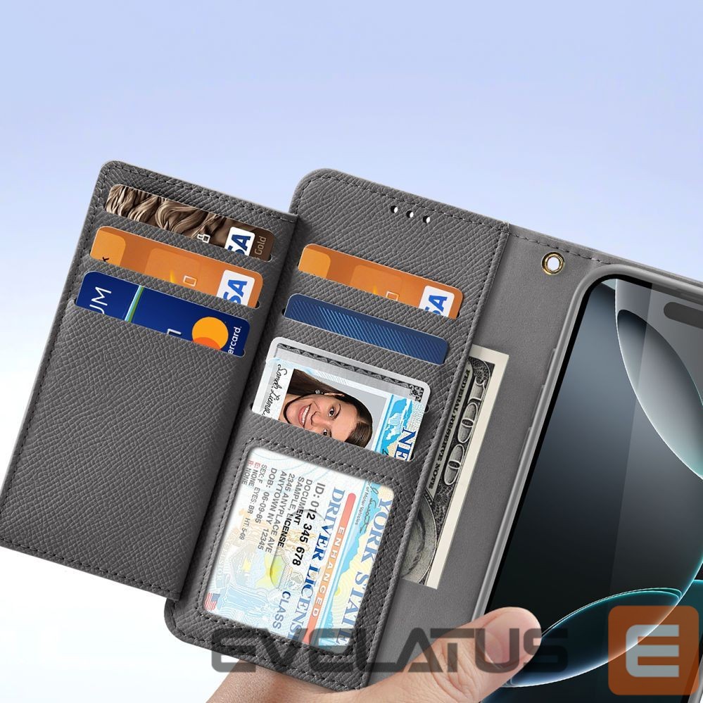 Tagakaaned Dux Ducis Dux Ducis Lawa iPhone 16 Pro Leather Case with Detachable Magnetic Wallet - Gray