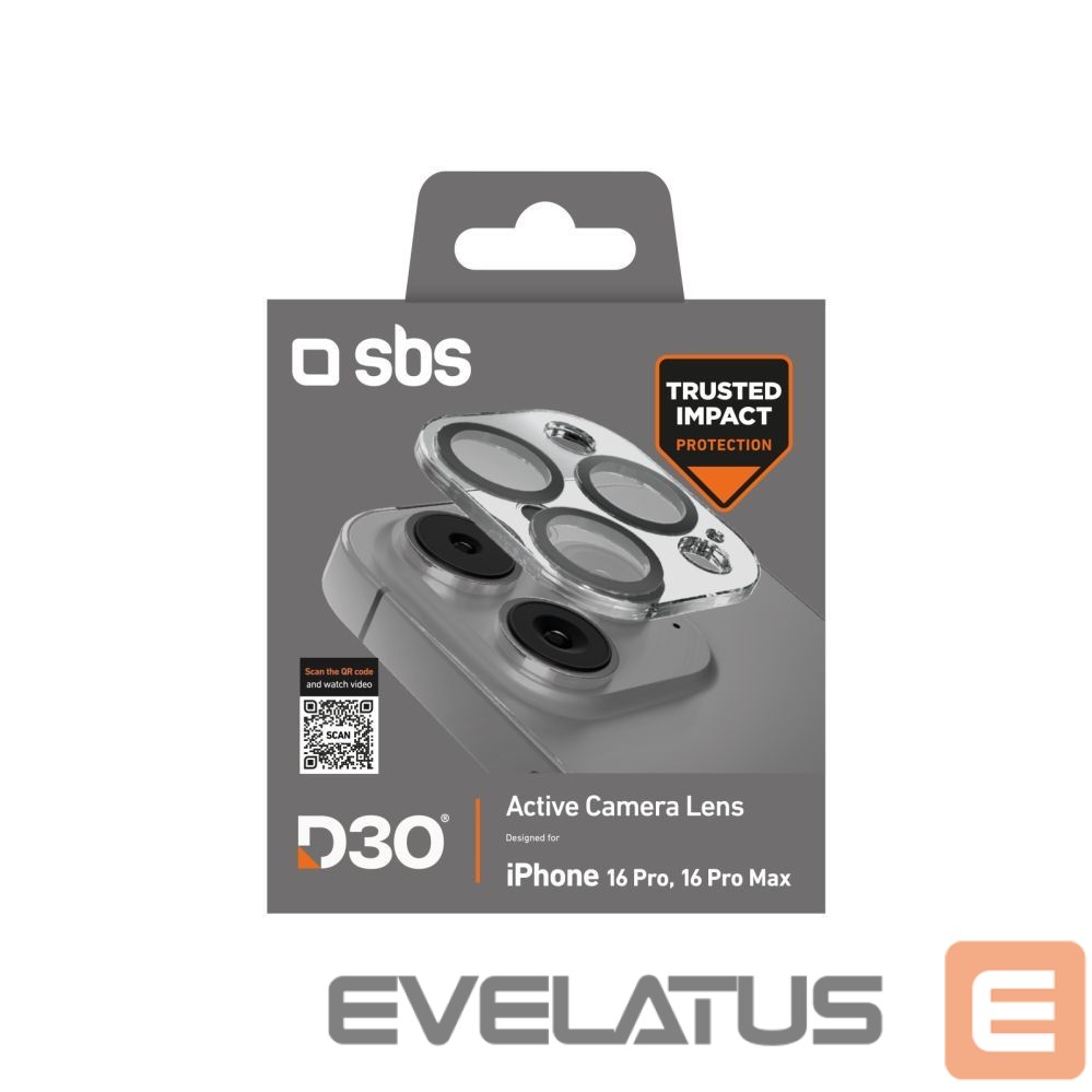 Kaitseklaasid SBS SBS Active Camera Lens D3O Tempered Glass for iPhone 16 Pro / 16 Pro Max Camera