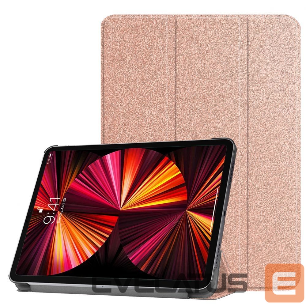 Kaaned iLike Galaxy Tab S9 Plus 12.4 Tri-Fold Eco-Leather Stand Case Rose Gold