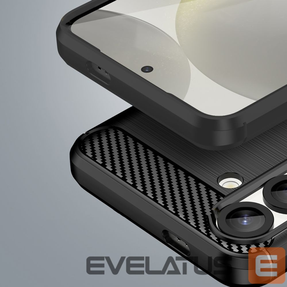 Tagakaaned Hurtel Carbon Case for Samsung Galaxy S25 Edge - Black