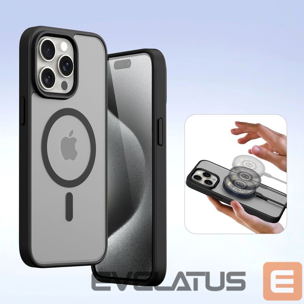 Tagakaaned Dux Ducis Dux Ducis Lawa Leather Case for iPhone 15 Pro Max - Black