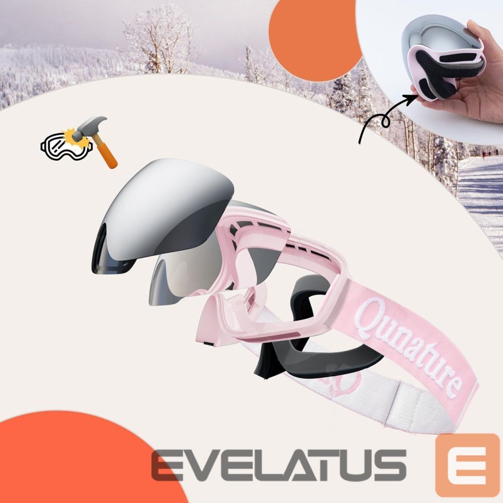 Muud kaubad Qunature Qunature Pink Children's skiing goggles (medium/large children's version)