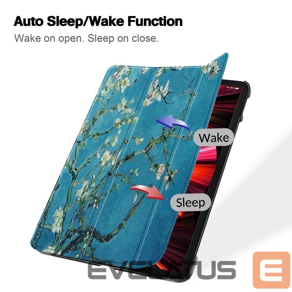 Kaaned iLike Galaxy Tab A8 8.4 T307 Tri-Fold Eco-Leather Stand Case Sakura