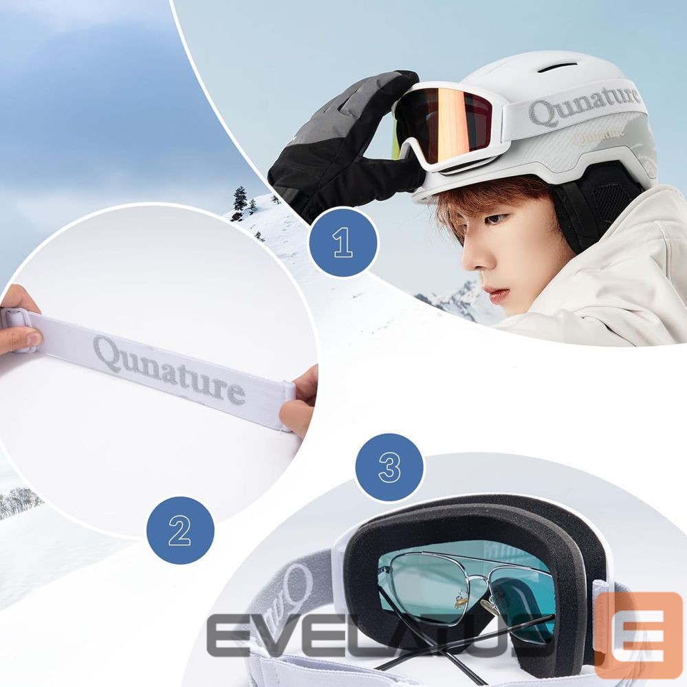 Teised Qunature Qunature White Ski Goggles for Adults - White