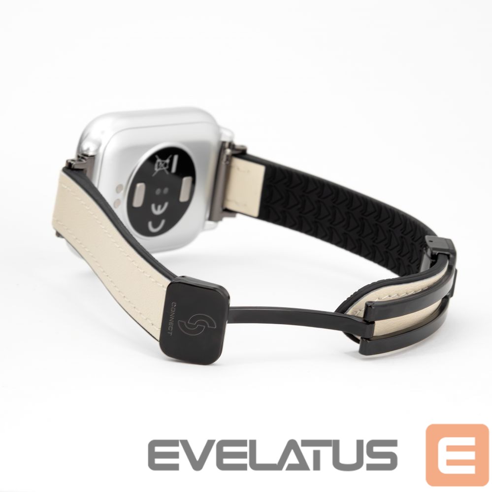 Rihm Connect 22mm Silicone Leather Watch Strap with Magnetic White