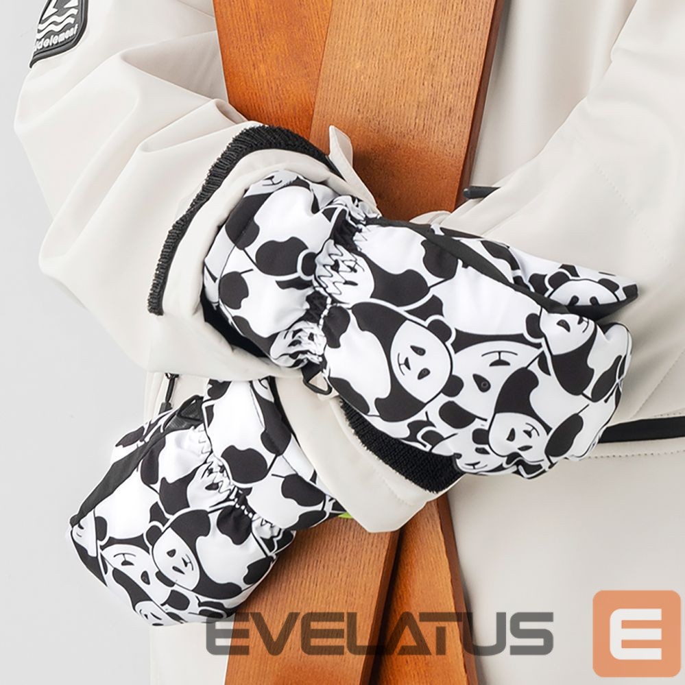 Teised Qunature Qunature Panda Heat Transfer Ski Gloves Kids Size S - Black/White