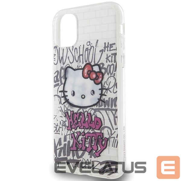 Tagakaaned Hello Kitty Hello Kitty IML Kitty On Bricks Graffiti case for iPhone 11 / Xr - white
