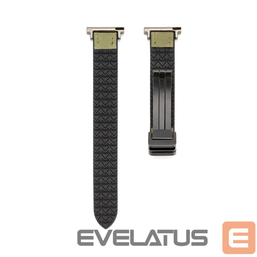 Rihm Connect 22mm Silicone Leather Watch Strap with Magnetic Forest Green