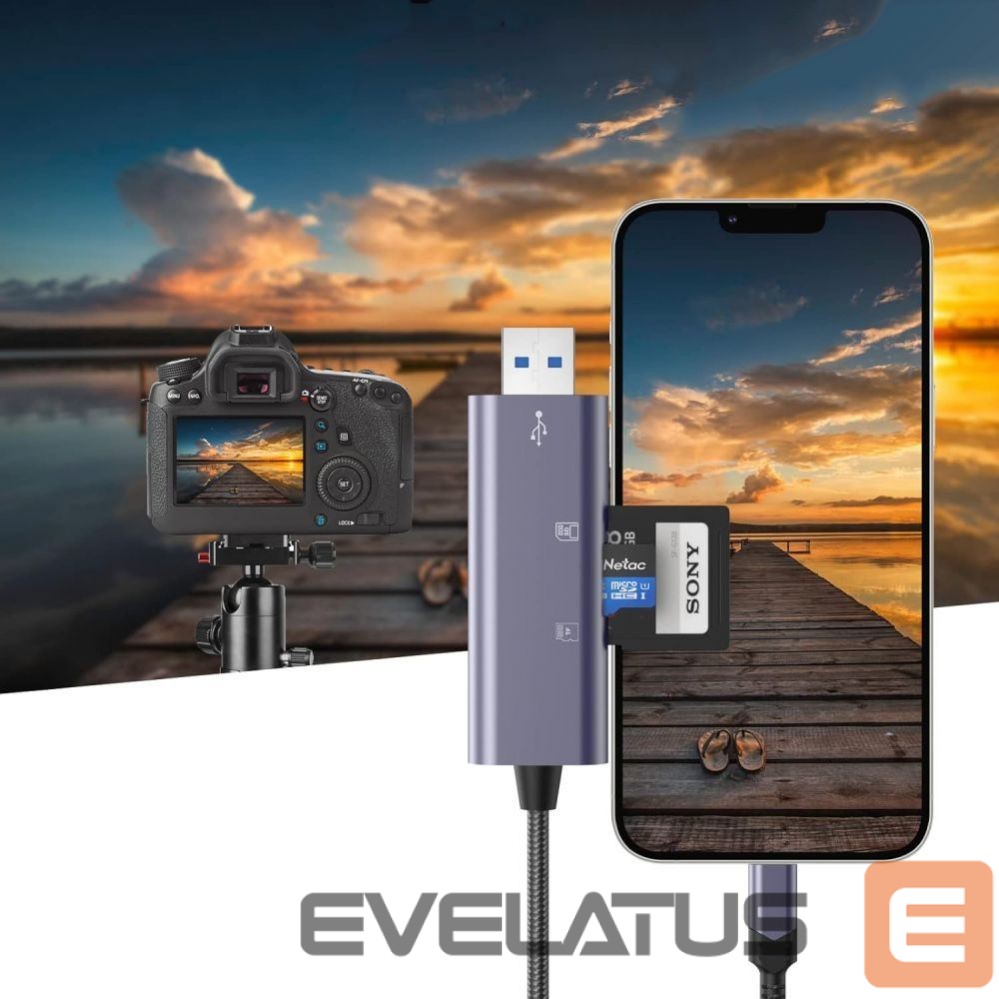Mälupulk Tech-Protect Tech-Protect UltraBoost SD/micro SD Card Reader with Lightning /USB-A Connector - Gray