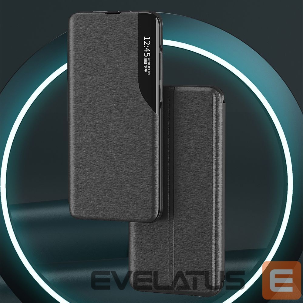 Tagakaaned Hurtel Eco Leather View Case elegant case with flap and stand for iPhone 16e - black