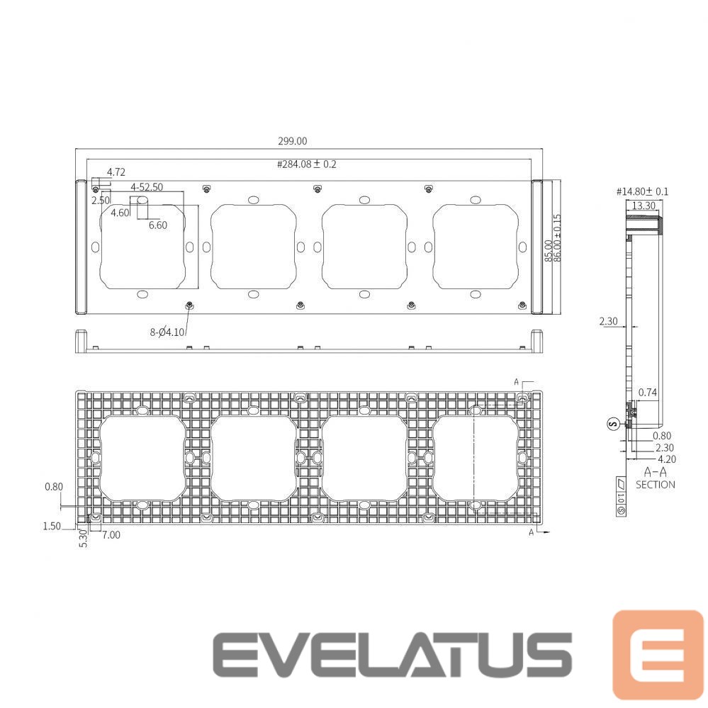 Nutikas seade Sonoff Sonoff Quadruple Mounting Frame for Installing M5-80 Wall Switches