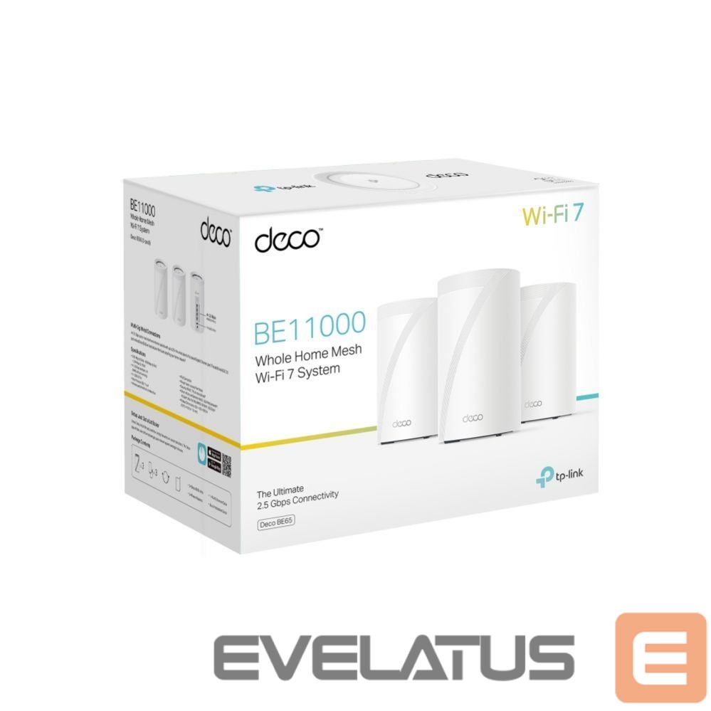 Ruuterid TP-Link WRL MESH ROUTER 9300MBPS/DECO BE65(3-PACK)