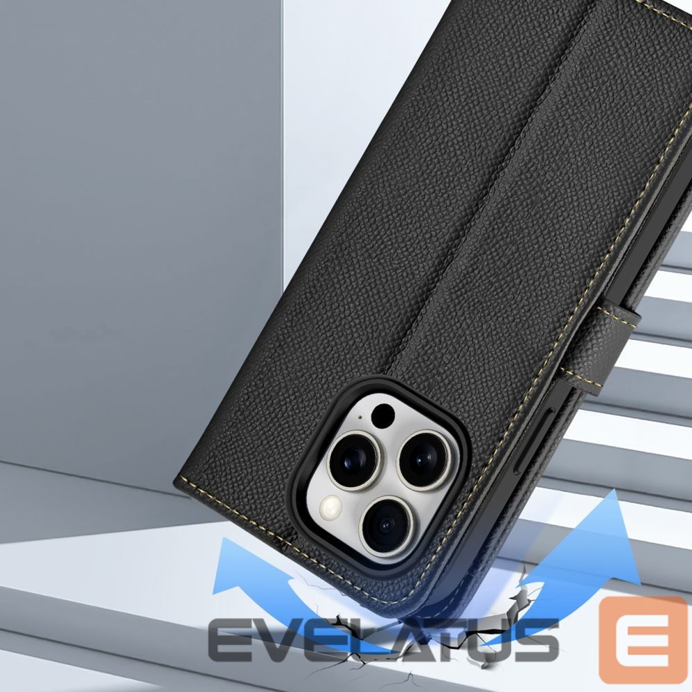 Tagakaaned Dux Ducis Dux Ducis Lawa Leather Case for iPhone 15 Pro - Black