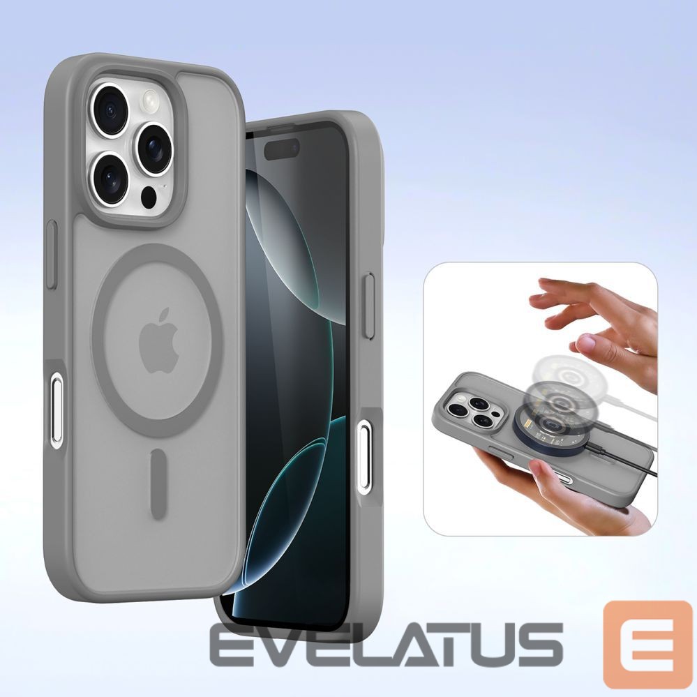 Tagakaaned Dux Ducis Dux Ducis Lawa iPhone 16 Pro Leather Case with Detachable Magnetic Wallet - Gray