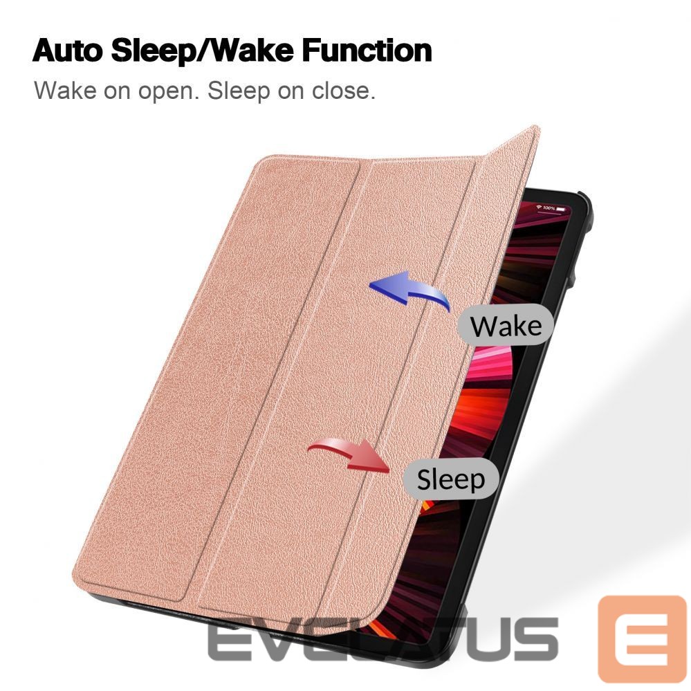 Kaaned iLike MatePad SE 10.1 Tri-Fold Eco-Leather Stand Case Rose Gold