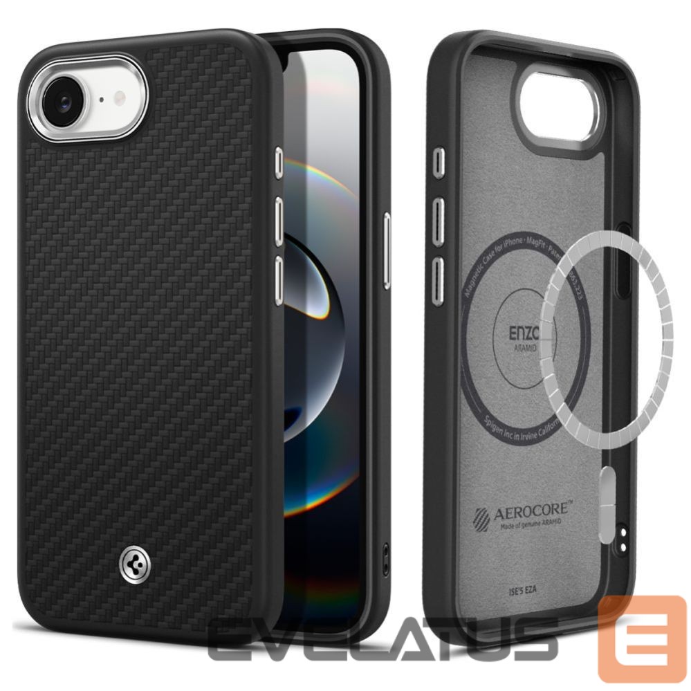 Tagakaaned Spigen Spigen Enzo Aramid MagSafe iPhone 16e Case - Black