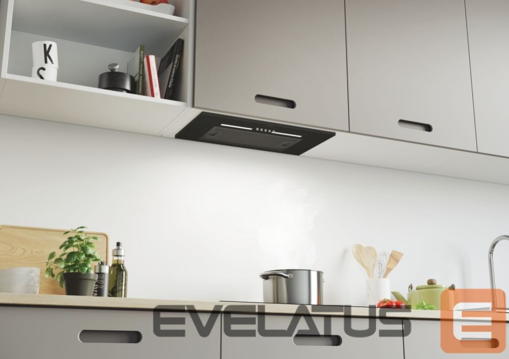 Integreeritav õhupuhasti Candy CPY5MBG Hood, C, Built-in, Width 52 cm, Extraction power 298 m³/h, Mechanical control, Black Glass