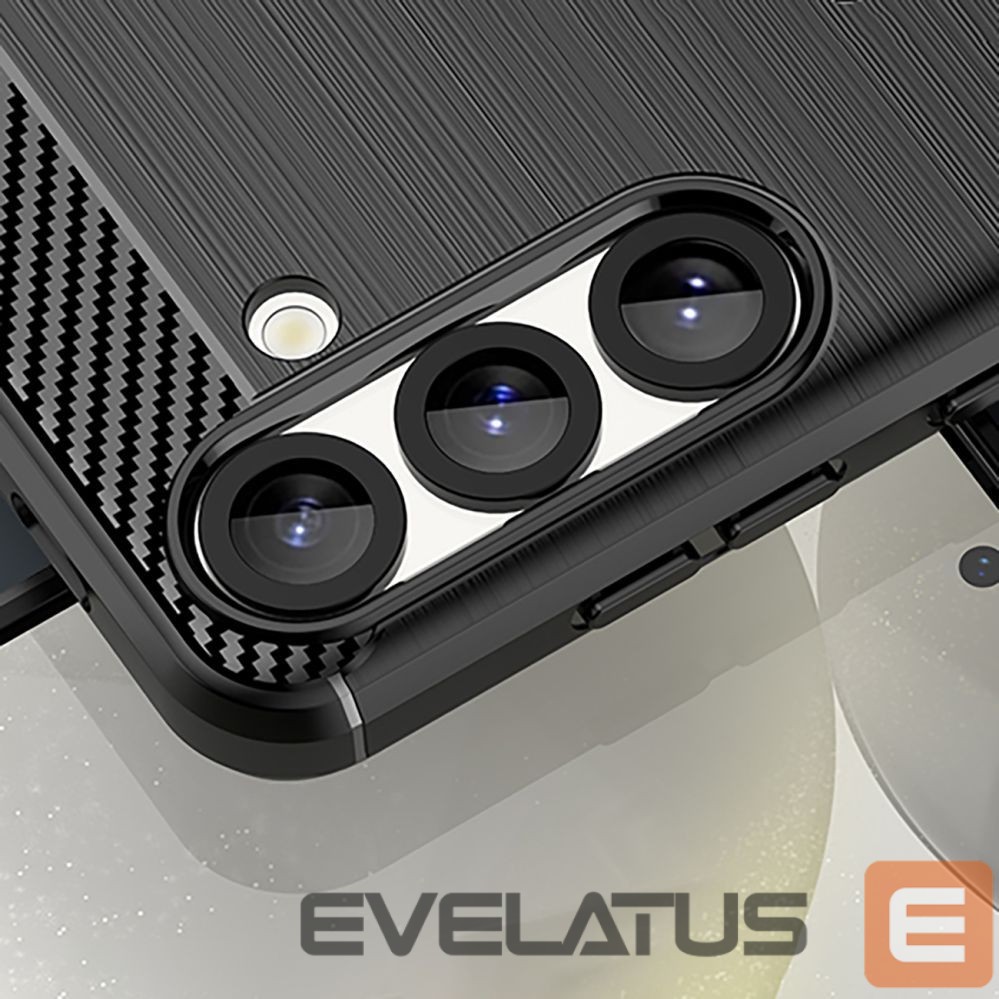 Tagakaaned Hurtel Carbon Case for Samsung Galaxy S25 Edge - Black