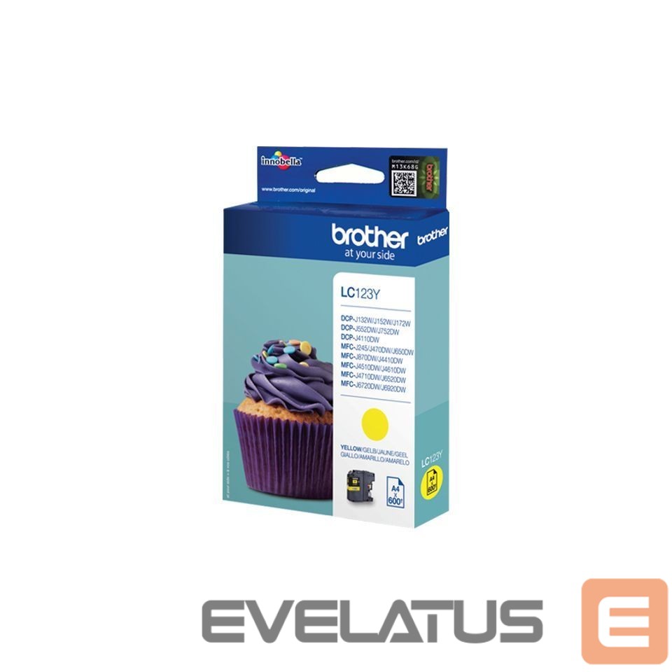 Tarvikud ja tarvikud Brother LC123Y | Ink Cartridge | Yellow