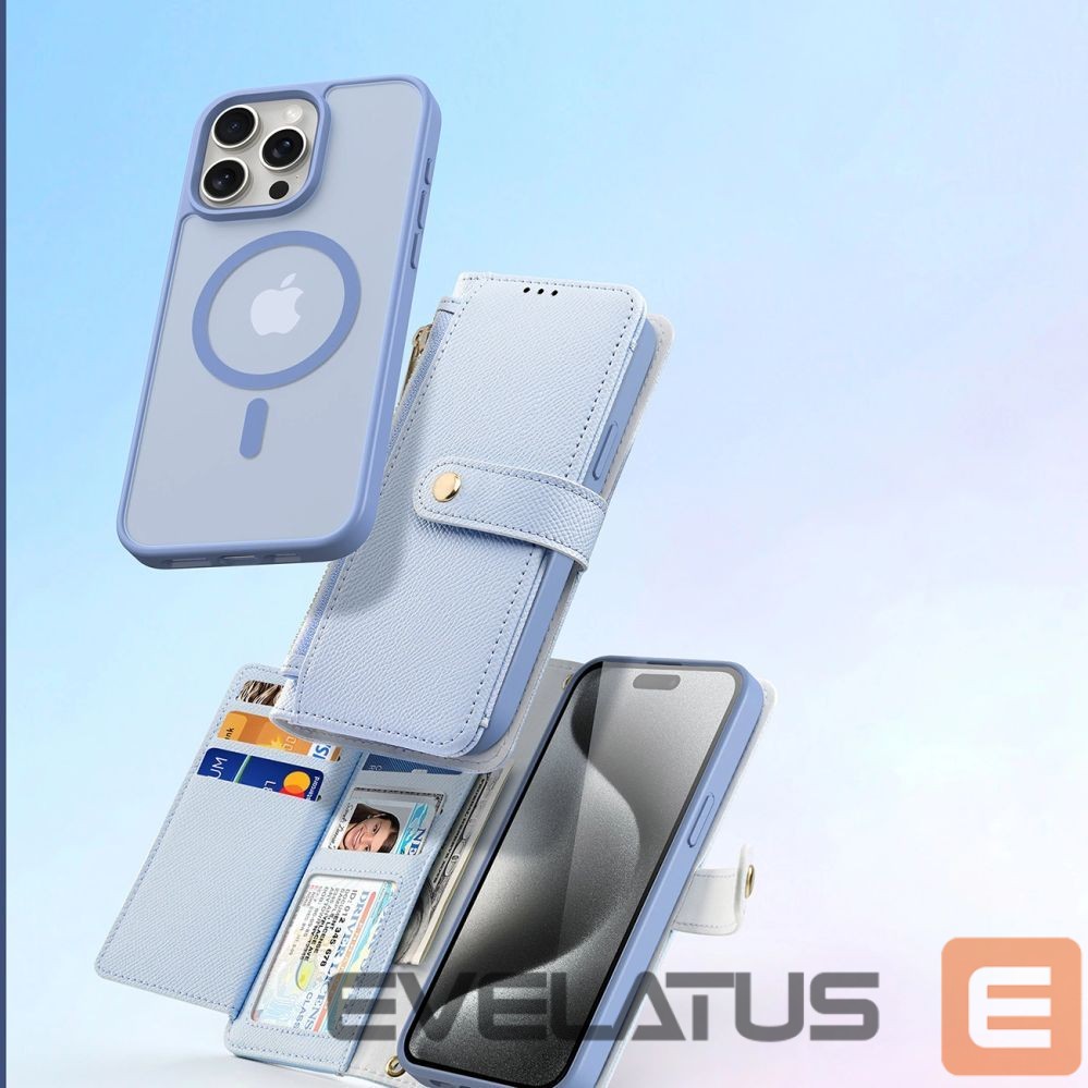 Tagakaaned Dux Ducis Dux Ducis Lawa Leather Case for iPhone 15 Pro Max - Blue