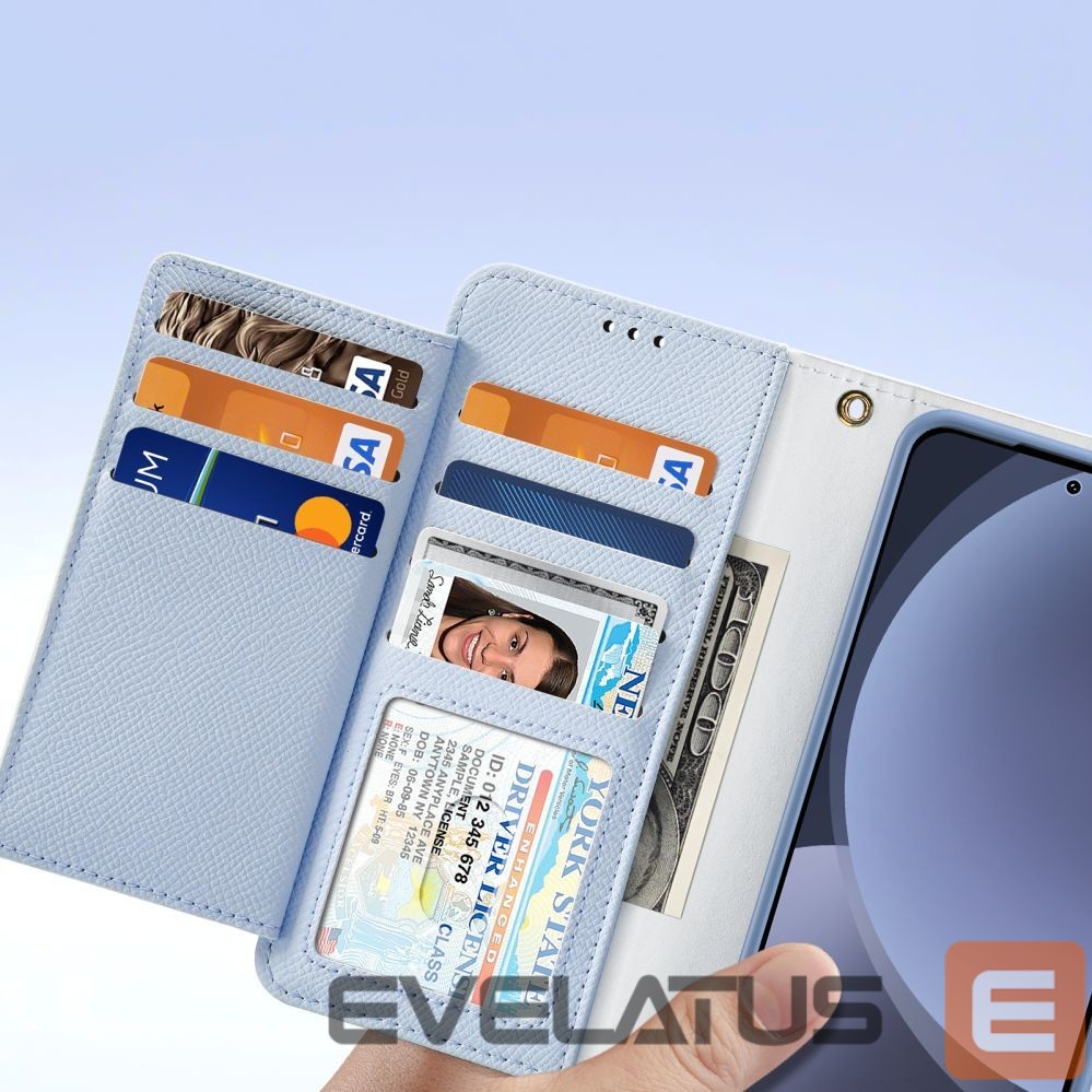 Tagakaaned Dux Ducis Dux Ducis Lawa Leather Case for Samsung Galaxy S25+ with Detachable Magnetic Wallet - Blue