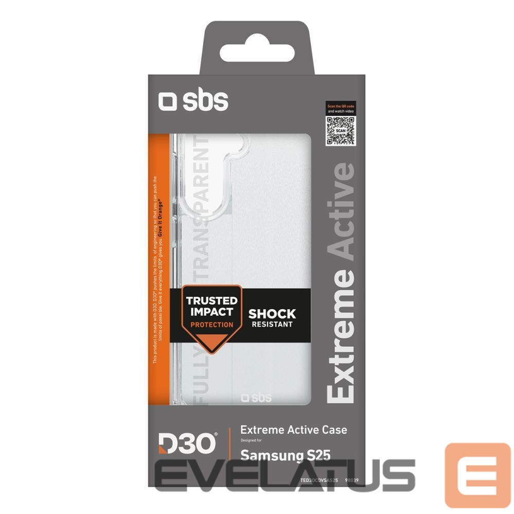 Tagakaaned SBS SBS D3O Case for Samsung Galaxy S25 - Transparent