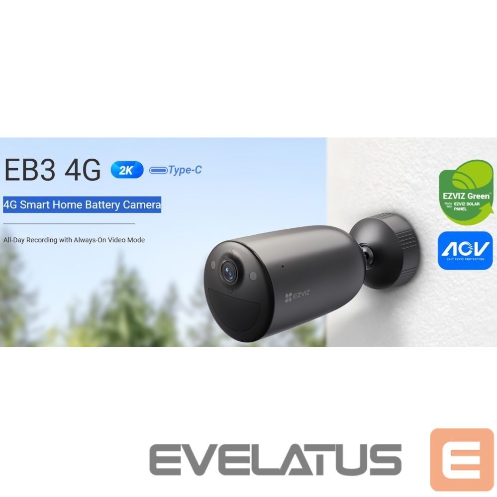 Videokaamera EZVIZ EB3 CS-EB3 4G Outdoor IP65 Smart Home Battery security Camera MicroSD / Night vision Silver