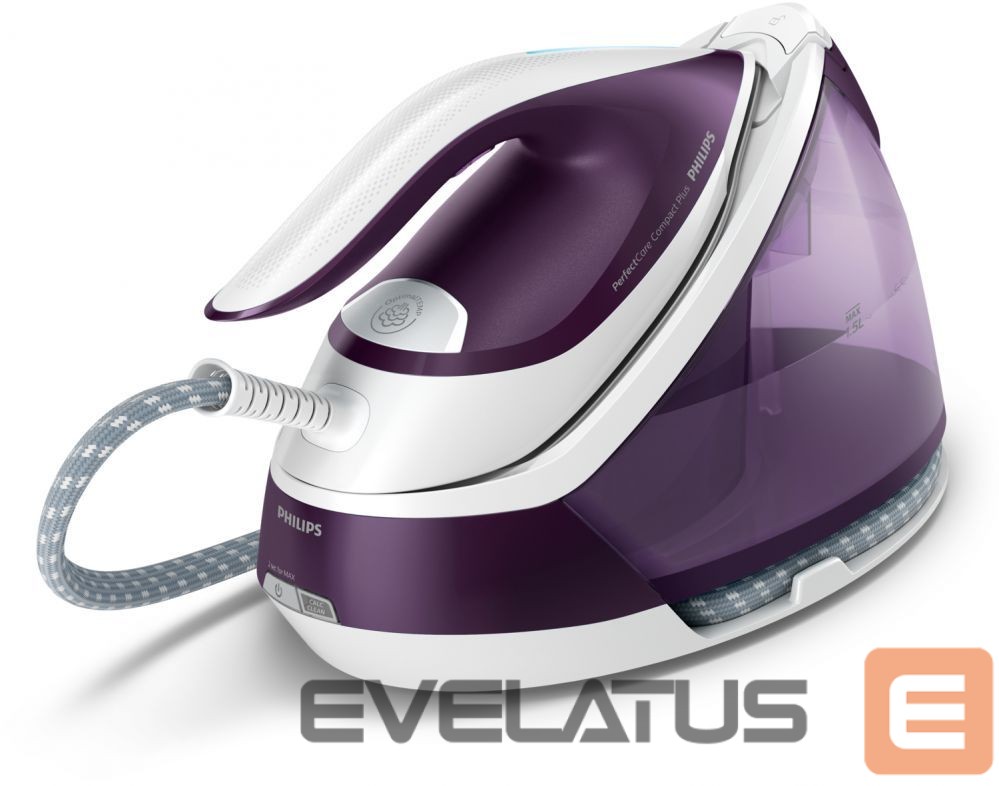 Triikrauad Philips Ironing System GC7933/30 PerfectCare Compact Plus 2400 W, 1.5 L, 6.5 bar, Auto power off, Vertical steam function, Calc-clean function, Purple, 120 g/min