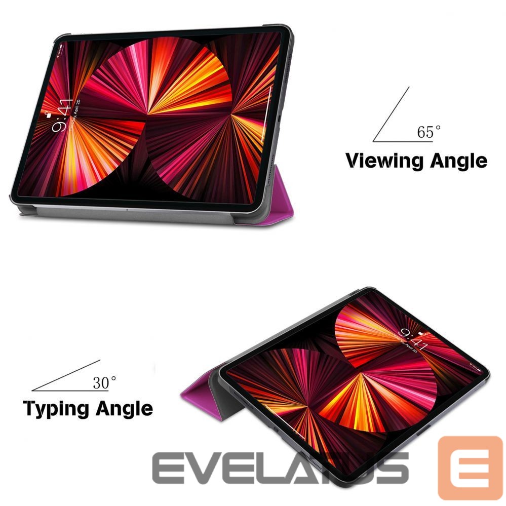 Kaaned iLike iPad 10.2 Tri-Fold Eco-Leather Stand Case Purple