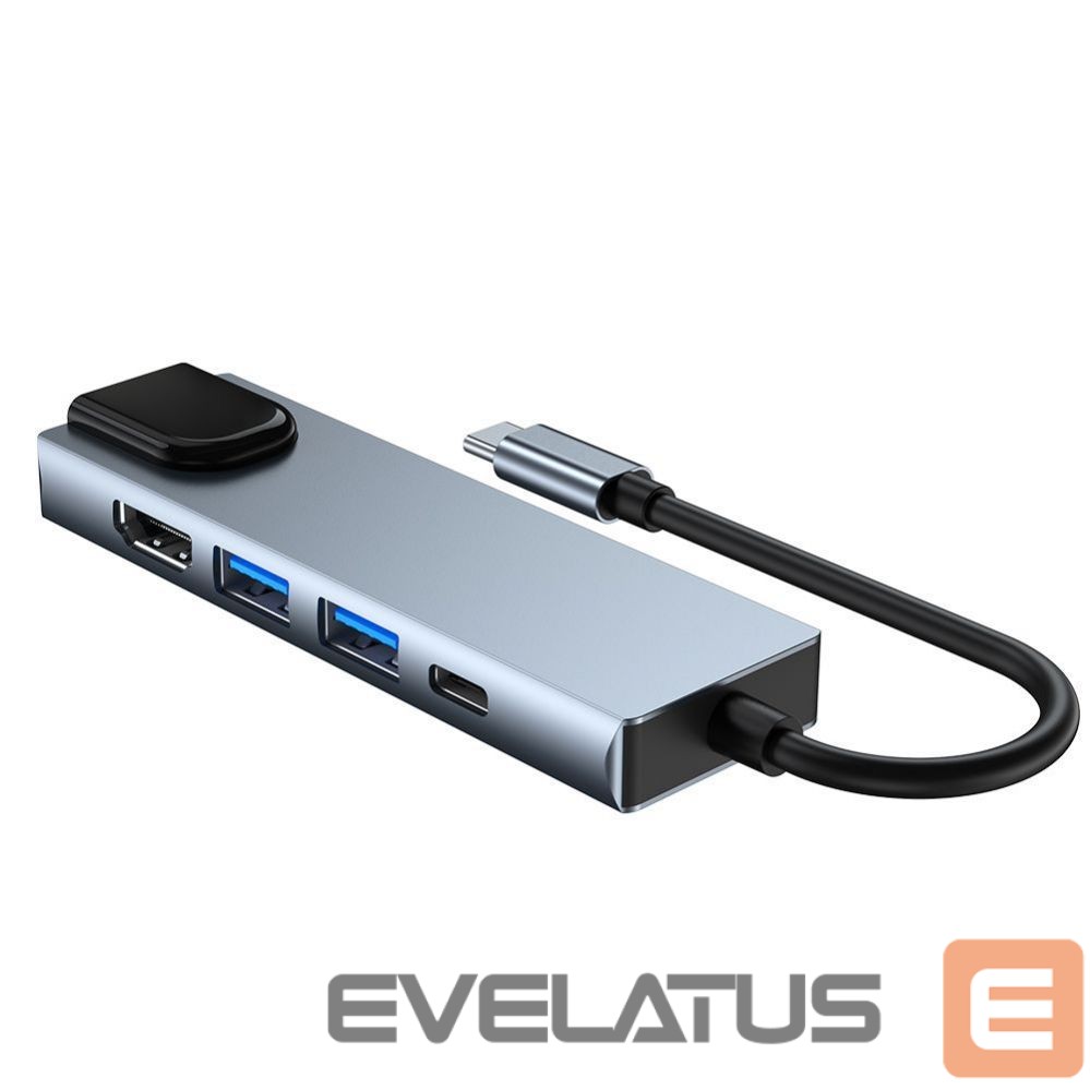 Muu arvutitarvik Tech-Protect HUB Tech-Protect V3 5in1 USB-C - USB-A 3.0 / USB-A 2.0 / USB-C / HDMI / RJ45 - gray