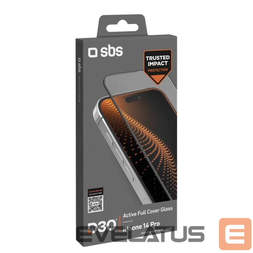Kaitseklaasid SBS SBS D3O tempered glass with frame for iPhone 14 Pro