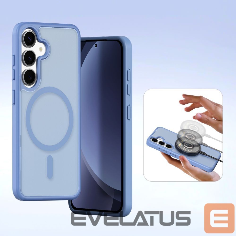 Tagakaaned Dux Ducis Dux Ducis Lawa Leather Case for Samsung Galaxy S25+ with Detachable Magnetic Wallet - Blue