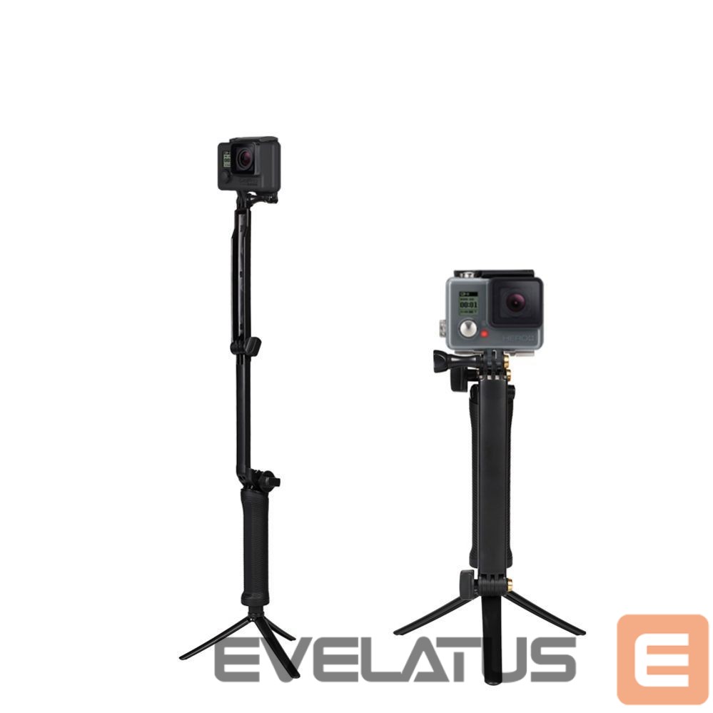 Kaameratarvik Hurtel 3 in 1 Monopod Tripod with Selfie Stick for GoPro - Black
