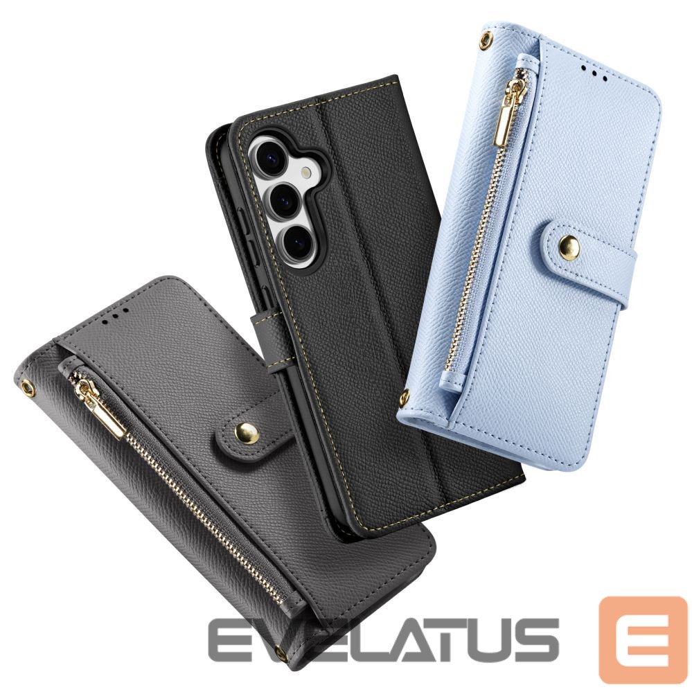Tagakaaned Dux Ducis Dux Ducis Lawa Leather Case for Samsung Galaxy S25+ with Detachable Magnetic Wallet - Gray