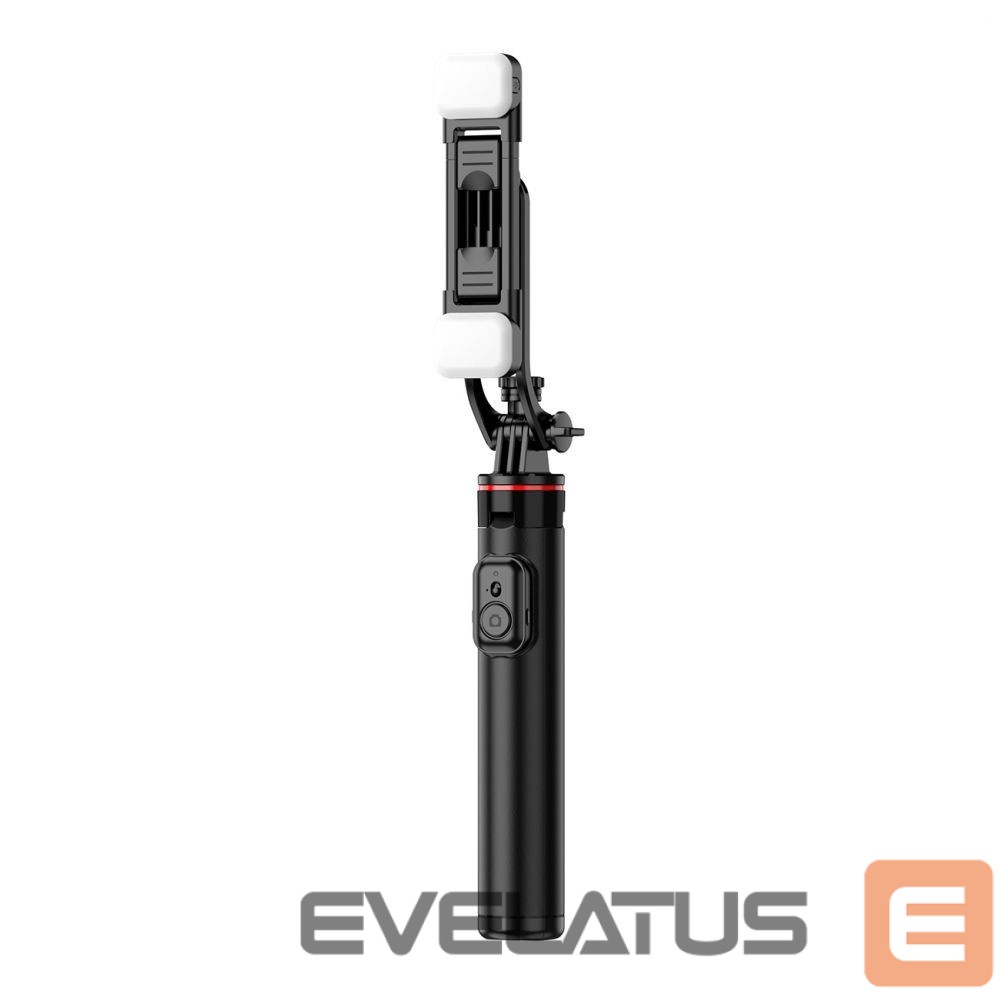 Kaameratarvik Hurtel Selfie stick WC12YDS 1.3m aluminum alloy telescopic tripod with dual lamp and phone holder - black