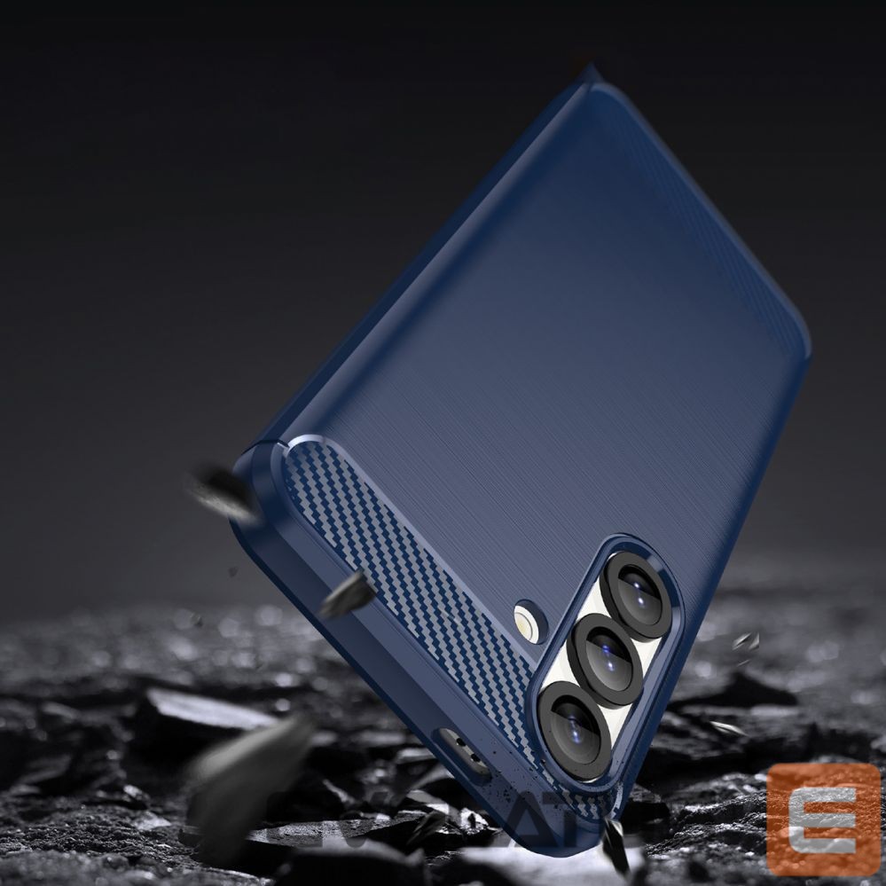 Tagakaaned Hurtel Carbon Case for Samsung Galaxy S25 Edge - Blue