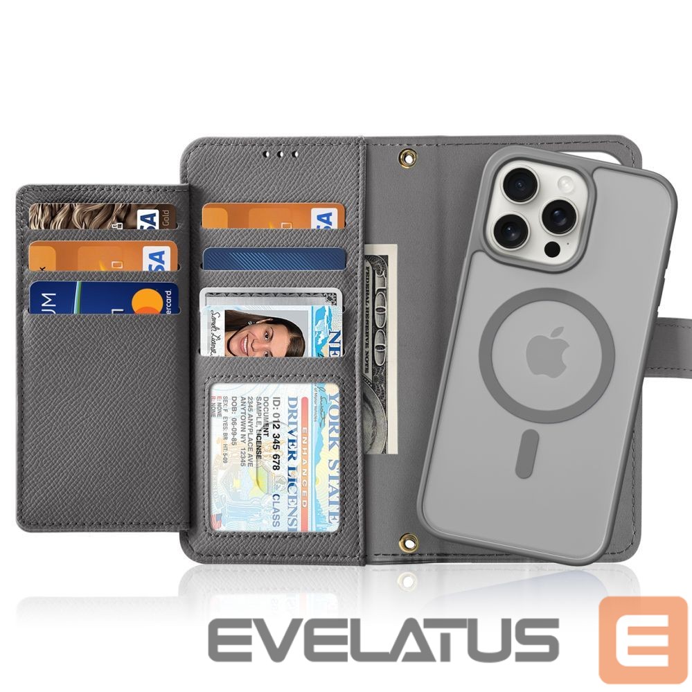 Tagakaaned Dux Ducis Dux Ducis Lawa Leather Case for iPhone 15 Pro - Gray