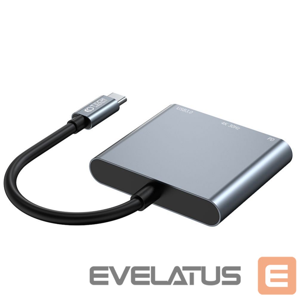 Muu arvutitarvik Tech-Protect HUB Tech-Protect V1 3in1 USB-C - USB-A 3.0 / USB-C PD 100W / HDMI 4K 30Hz - gray