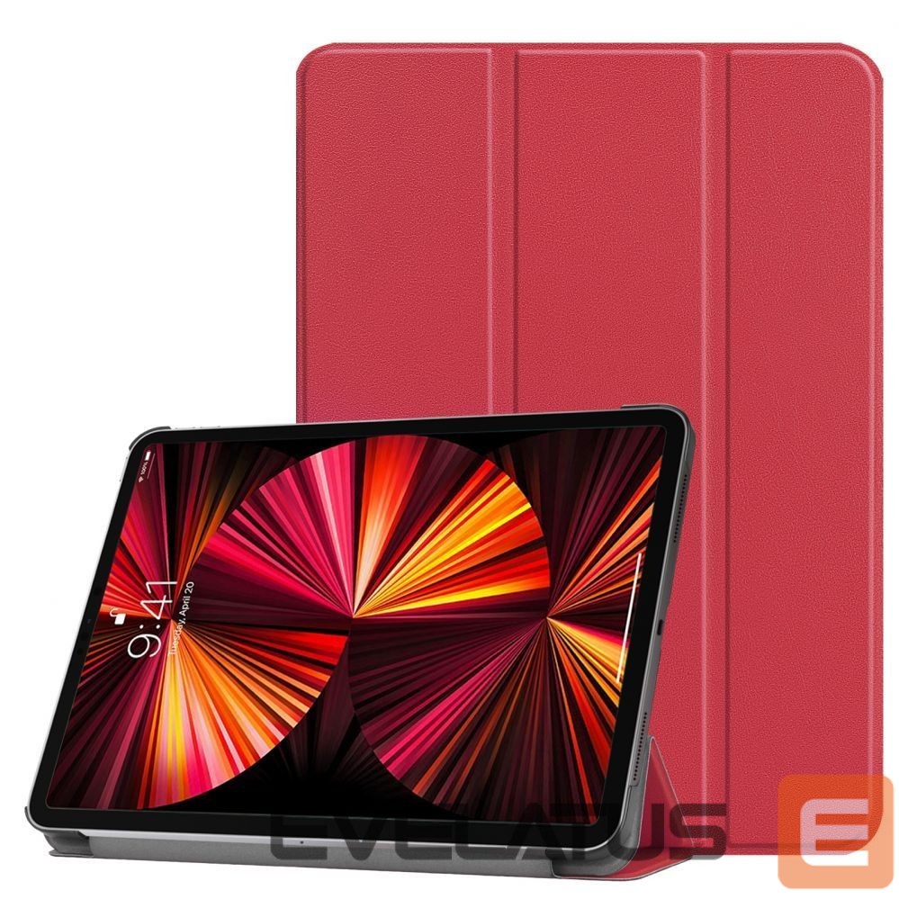 Kaaned iLike Tab P12 12.7 Tri-Fold Eco-Leather Stand Case Coral Pink