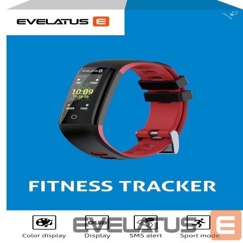 Fitness käevõru Evelatus Fitness Tracker EFT02 Black Red