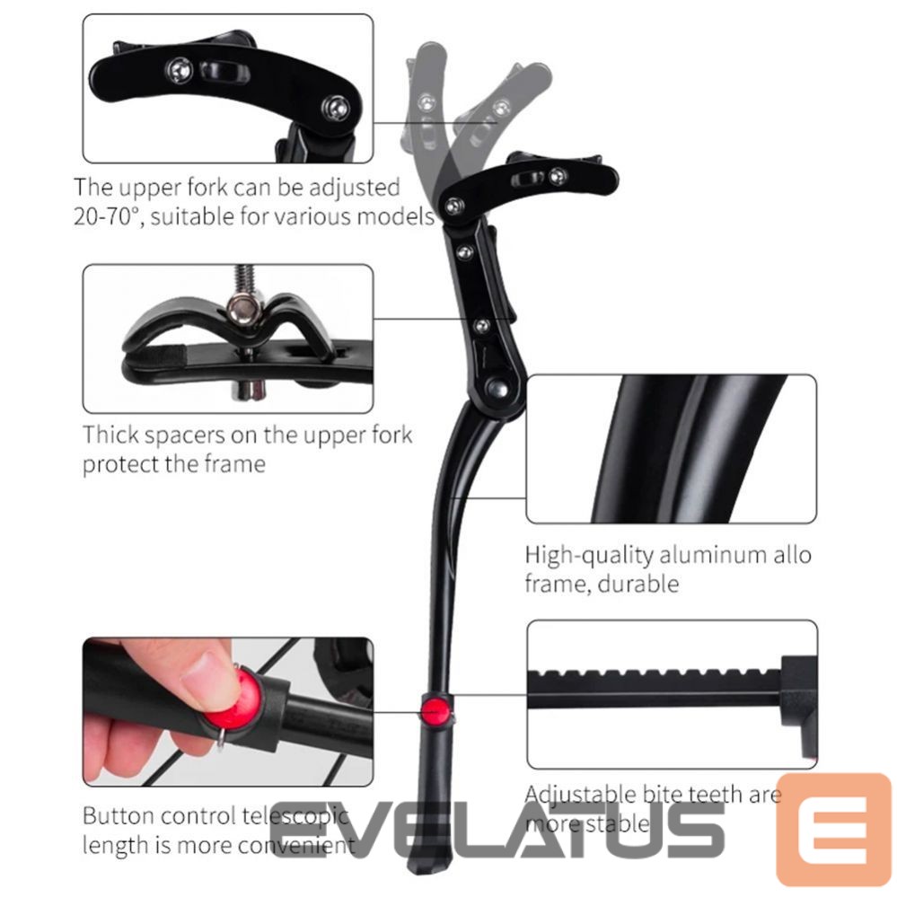 Jalgratta tarvik Rockbros Rockbros JC1005BK bicycle kickstand - black