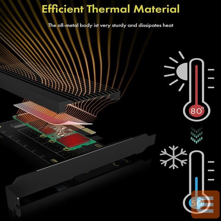 Üleminek Raidsonic Converter for 1x HDD/SSD for PCIe x4 slot IB-PCI208-HS Black