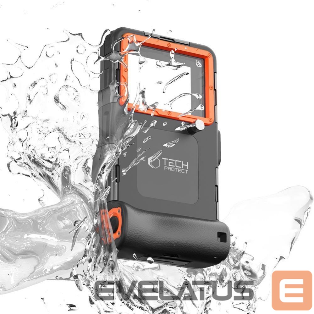 Teised Tech-Protect Tech-Protect Waterproof Case IPX8 for 4.7-6.7" Smartphones - Black and Orange
