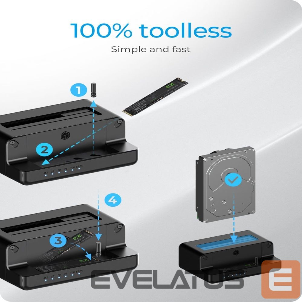 Muu arvutitarvik Raidsonic Icy Box IB-2914MSCL-C31 Docking and cloning station for M.2 NVMe SSD & 2.5''/3.5'' SATA SSD/HDD