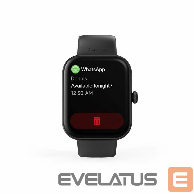 Nutikell Hama 5000 Smart Watch, Phone Function, Sleep Analysis, Waterproof, 1.65 Black